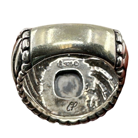 SIGNED CP CAROLYN POLLACK STERLING SILVER GREEN TURQUOISE SOUTHWESTERN RING - Picture 7 of 7